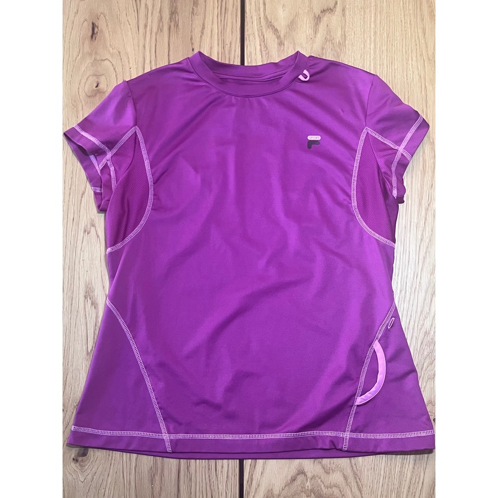 Fila Sport Performance Tee Women Size‎ M Purple Activewear Athletic Gym Shirt